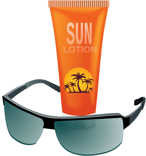 Summer Clipart Sun, Hot Weather, Beach And Bbq Graphics - Sun Cream And Sun Glasses - Free Transparent PNG Clipart Images Download. - Transparent PNG Free Download | PNGio