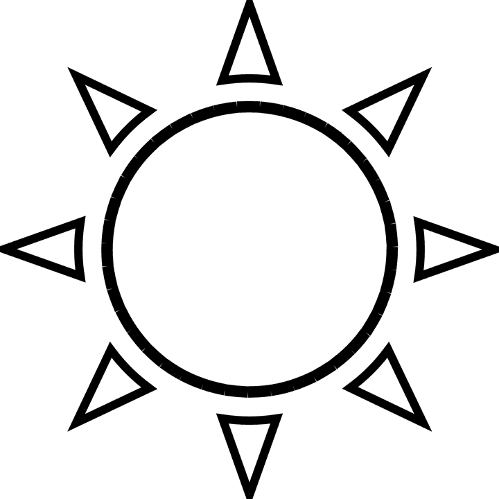 Clear Sky Sun Sunny Weather Summer Heat - Sun Clipart Black And White - Free Transparent PNG Clipart Images Download. - Transparent PNG Free Download | PNGio