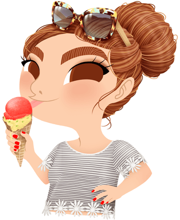 Anna Lubinski - Illustration - Cartoon Portrait - Character - She Is Eating Ice Cream Clipart - Free Transparent PNG Clipart Images Download. - Transparent PNG Free Download | PNGio