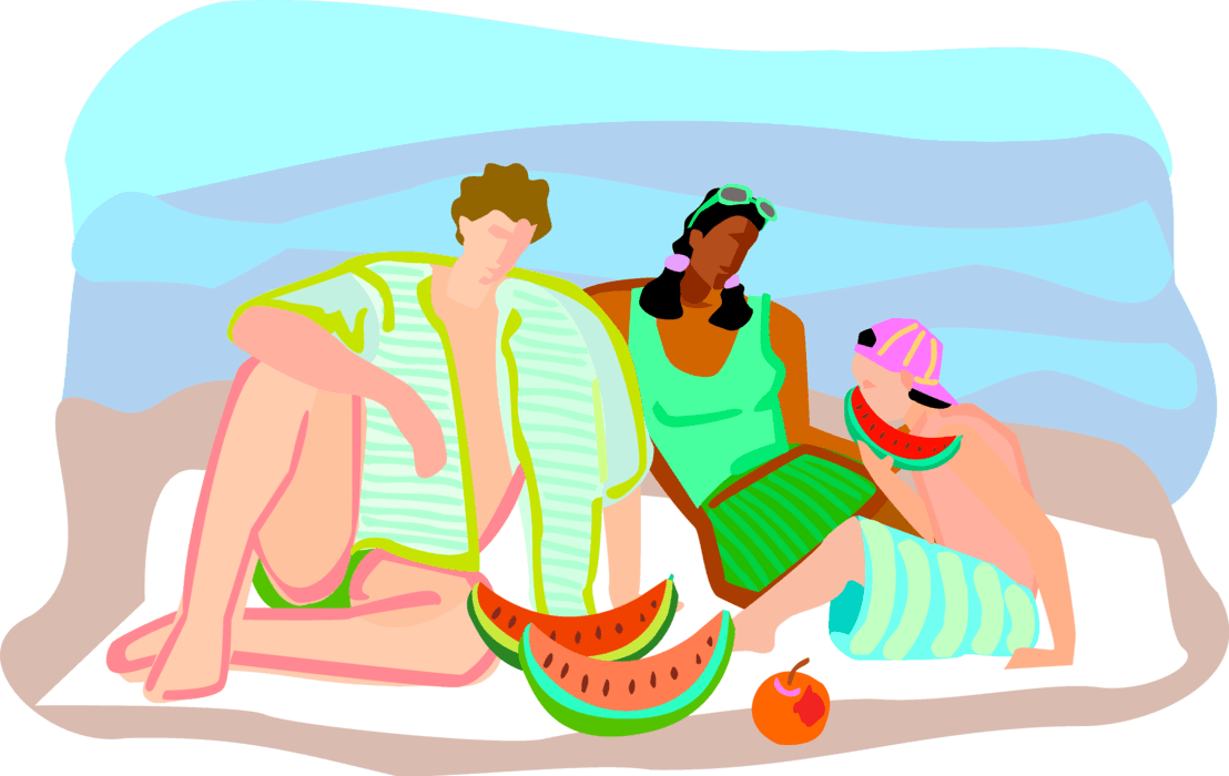 Vector Illustration Of Summer Vacation Day At The Beach - Illustration - Free Transparent PNG Clipart Images Download. - Transparent PNG Free Download | PNGio