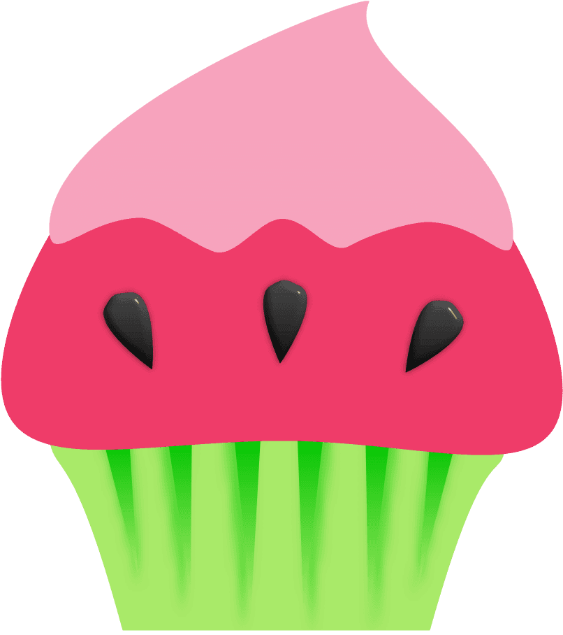 Summer August Clipart - Cupcake Water Melon Clip Art - Free Transparent PNG Clipart Images Download. - Transparent PNG Free Download | PNGio