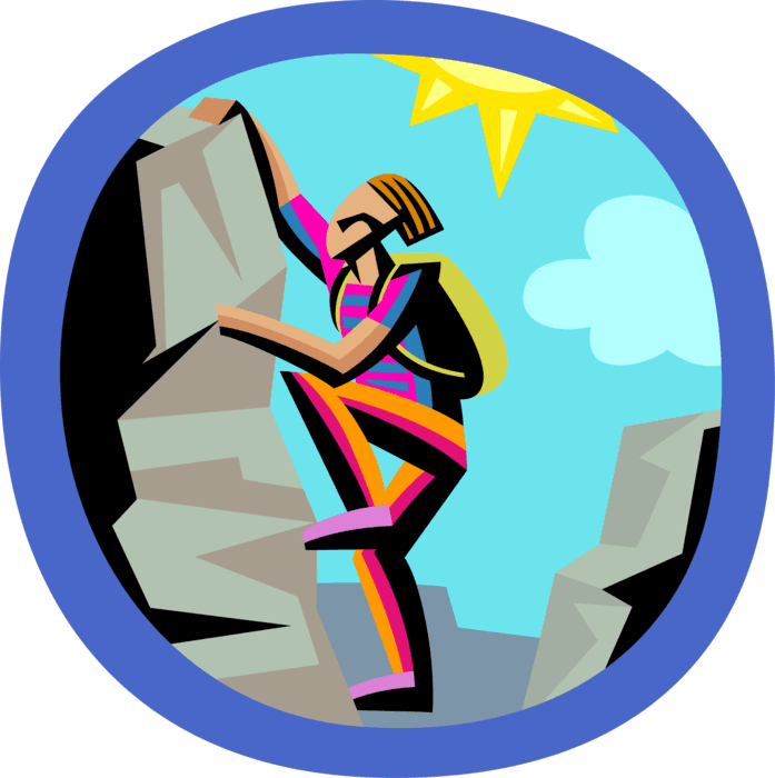 Vector Illustration Of Mountaineering Rock Climber - Rock Climbing Clip Art - Free Transparent PNG Clipart Images Download. - Transparent PNG Free Download | PNGio