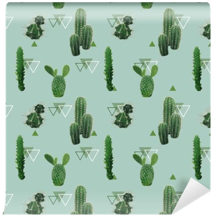 Geometric Cactus Plant Seamless Pattern - Cactus Geometric - Free Transparent PNG Clipart Images Download. - Transparent PNG Free Download | PNGio