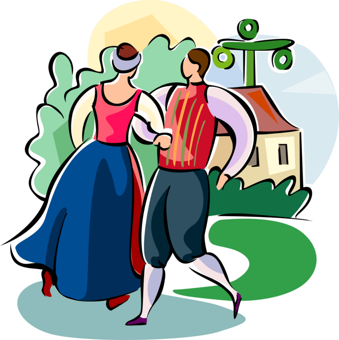 Vector Illustration Of St John's Day Swedish Midsummer - Festive Dance Clip Art - Free Transparent PNG Clipart Images Download. - Transparent PNG Free Download | PNGio