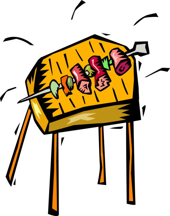 Vector Illustration Of Outdoor Summer Barbeque Or Bbq - Vector Illustration Of Outdoor Summer Barbeque Or Bbq - Free Transparent PNG Clipart Images Download. - Transparent PNG Free Download | PNGio