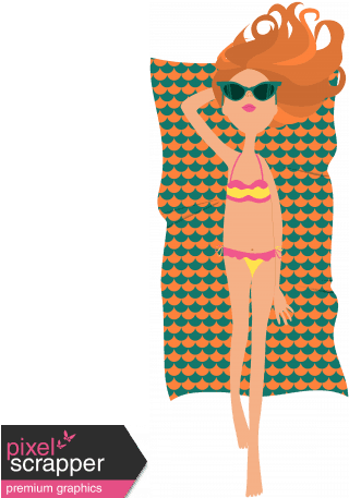 Summer Splash Illustrations 2 Beach Girl With Towel - Summer Splash Illustrations 2 Beach Girl With Towel - Free Transparent PNG Clipart Images Download. - Transparent PNG Free Download | PNGio