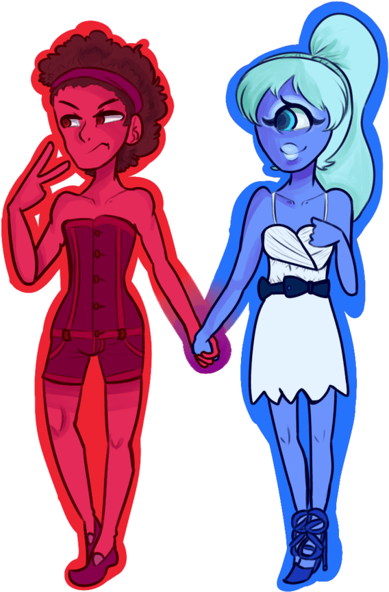 Ruby And Sapphire Summer Wear By Lapinaijin On Deviantart - Male Red Sapphire Steven Universe - Free Transparent PNG Clipart Images Download. - Transparent PNG Free Download | PNGio