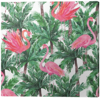 Watercolor Pink Flamingos, Exotic Birds, Tropical Palm - Watercolor Botanical Summer Leaves Transparent PNG - 400x400 - Free Download on - Transparent PNG Free Download | PNGio