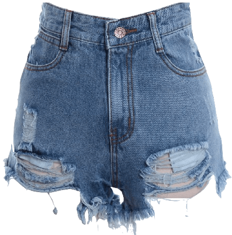 High Waisted Distressed Denim Shorts - Swag Outfit Ideas For Summer Transparent PNG - 456x460 - Free Download on - Transparent PNG Free Download | PNGio