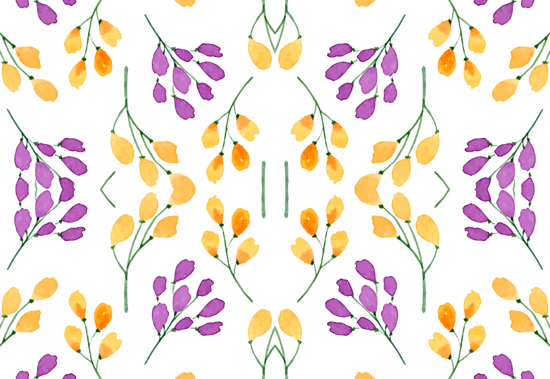 Watercolor Spring Summer Flowers Orange And Purple - Motif Transparent PNG - 800x552 - Free Download on - Transparent PNG Free Download | PNGio