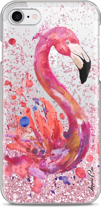 Coque Iphone 7/8 Pink Glitter Watercolor Summer Flamingo - Iphone 6s Transparent PNG - 1230x900 - Free Download on - Transparent PNG Free Download | PNGio
