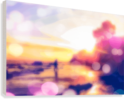 Summer Beach With Sunset Sky And Beautiful Bokeh Light - Canvas Print Transparent PNG - 429x344 - Free Download on - Transparent PNG Free Download | PNGio