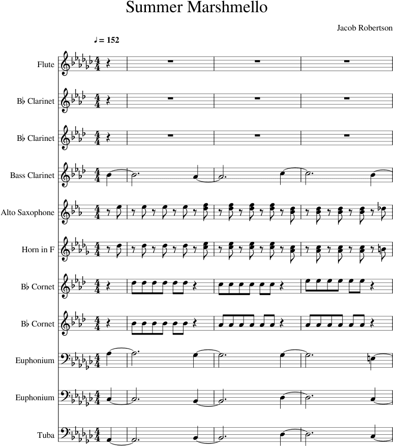 Summer Marshmello Sheet Music Composed By Jacob Robertson - Without Me Saxophone Music Transparent PNG - 850x1100 - Free Download on - Transparent PNG Free Download | PNGio