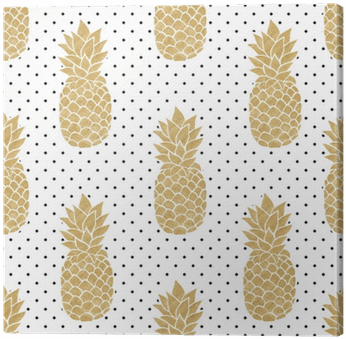 Seamless Pattern With Gold Pineapples On Polkadot Background - No Background Vector Stomach Transparent PNG - 400x400 - Free Download on - Transparent PNG Free Download | PNGio