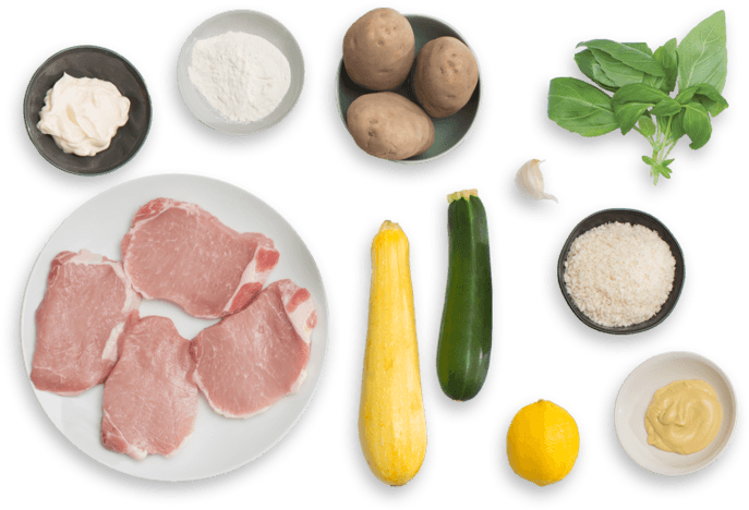 Crunchy Pork Chops With Summer Squash Slaw & Roasted - Potato Wedges Transparent PNG - 700x477 - Free Download on - Transparent PNG Free Download | PNGio