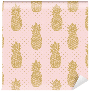 Seamless Pattern With Gold Pineapples On Polka Dot - Seedless Fruit Transparent PNG - 400x400 - Free Download on - Transparent PNG Free Download | PNGio