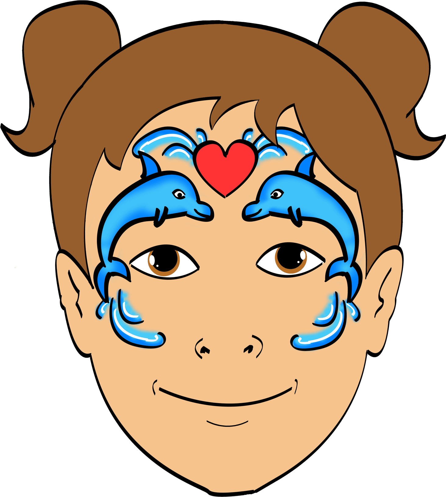 Dolphin Face Paint Design Transparent PNG - 1500x1699 - Free Download on - Transparent PNG Free Download | PNGio