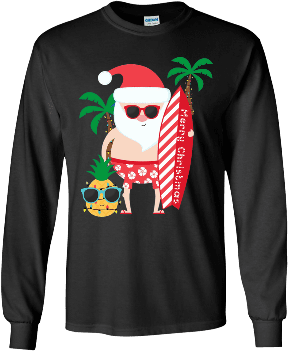 Santa Claus Surfing Hawaiian Shirt Summer Christmas - Santa Claus Surfing Hawaiian Shirt Transparent PNG - 1155x1155 - Free Download on - Transparent PNG Free Download | PNGio