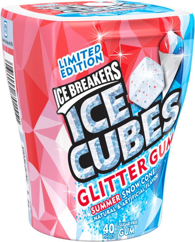 Ice Breakers, Ice Cubes Glitter Summer Snow Cone Gum, - Caffeinated Drink Transparent PNG - 1000x1000 - Free Download on - Transparent PNG Free Download | PNGio