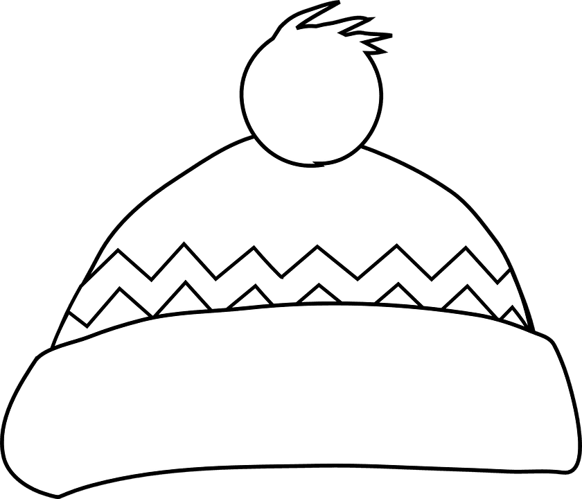 Bobble Cap Hat Winter White Warm - Winter Hat Clipart Black And White - Free Transparent PNG Clipart Images Download. - Transparent PNG Free Download | PNGio