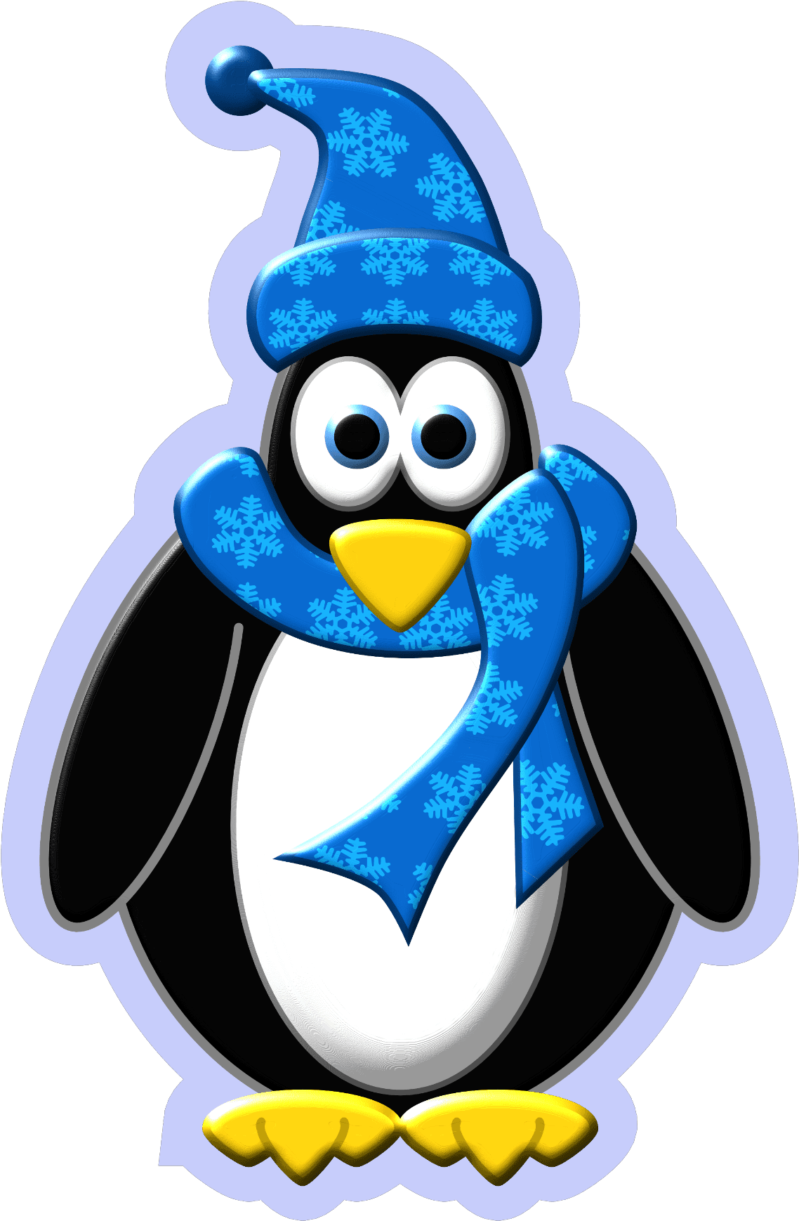 Scarf Penguin - Penguin Snowflakes Winter Design Magnet - Free Transparent PNG Clipart Images Download. - Transparent PNG Free Download | PNGio