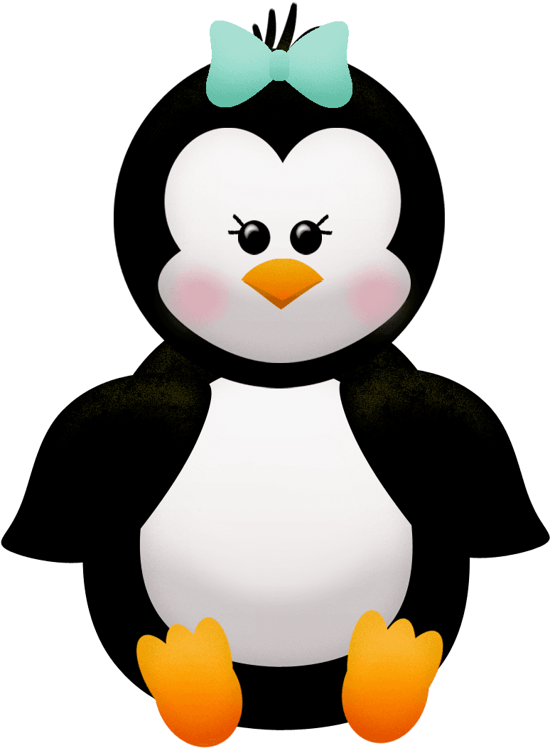 Penguins And Flowers Of The Winter Clip Art - Imagenes De Pinguinos Animados - Free Transparent PNG Clipart Images Download. - Transparent PNG Free Download | PNGio