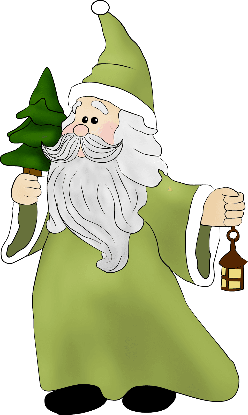 Christmas Santa In Green - Santa Claus - Free Transparent PNG Clipart Images Download. - Transparent PNG Free Download | PNGio