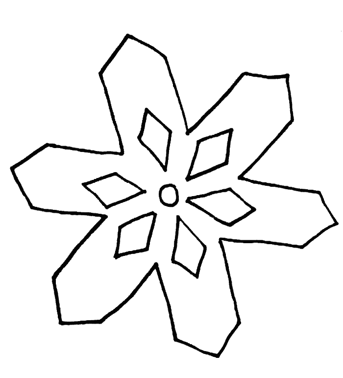 Simple Snowflake Coloring Pages - Line Art - Free Transparent PNG Clipart Images Download. - Transparent PNG Free Download | PNGio
