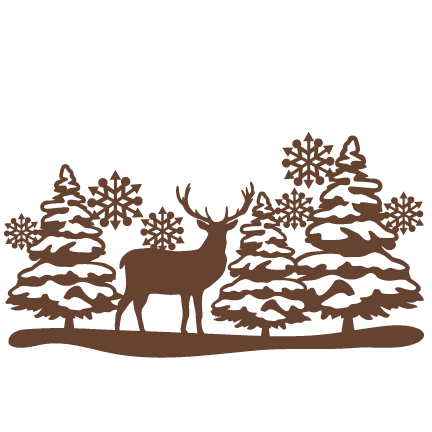 Reindeer Winter Scene Svg Scrapbook Cut File Cute Clipart - Christmas Scene Stencil - Free Transparent PNG Clipart Images Download. - Transparent PNG Free Download | PNGio