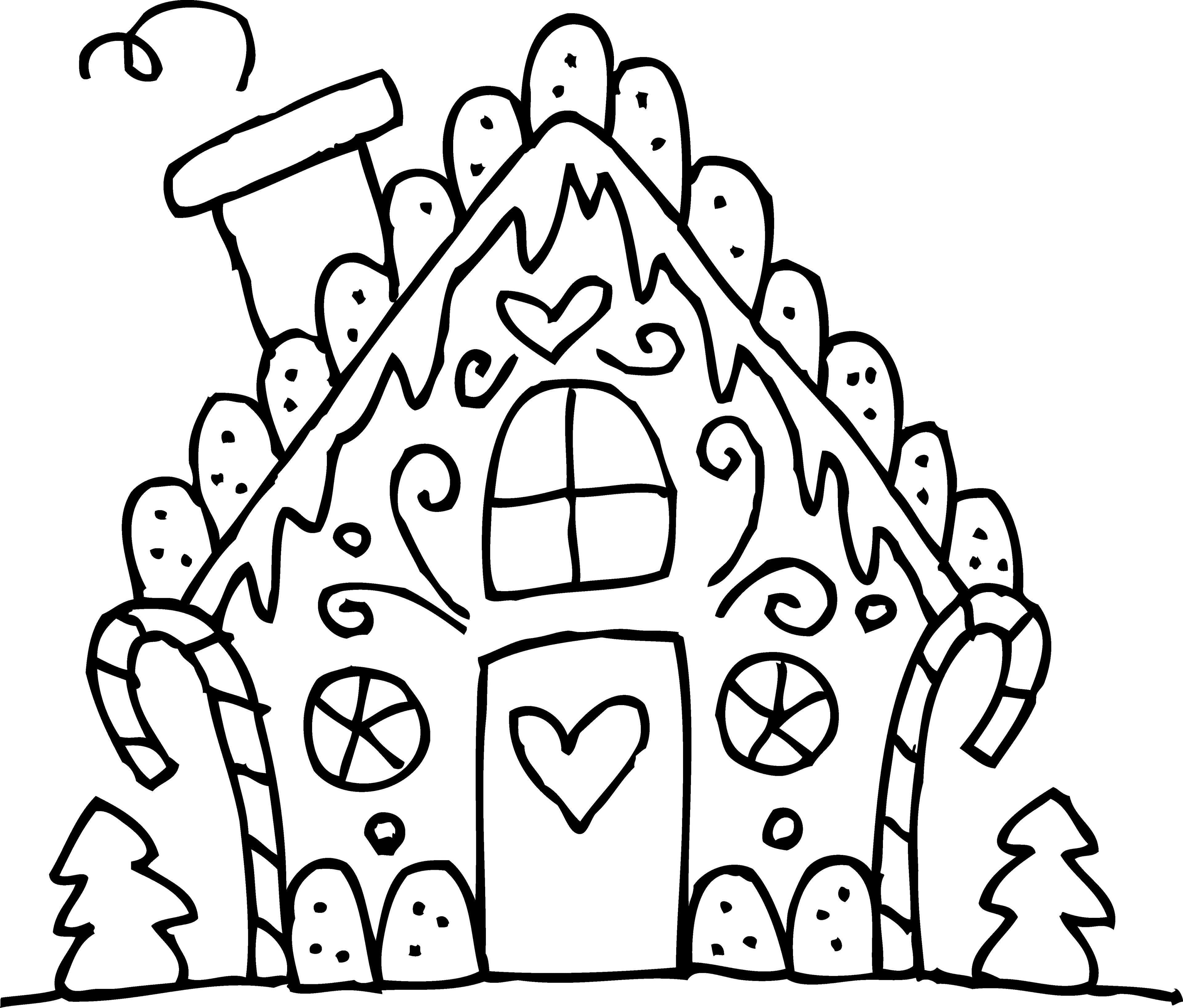 Cute Winter House Clipart - Christmas Coloring Pages Gingerbread House - Free Transparent PNG Clipart Images Download. - Transparent PNG Free Download | PNGio