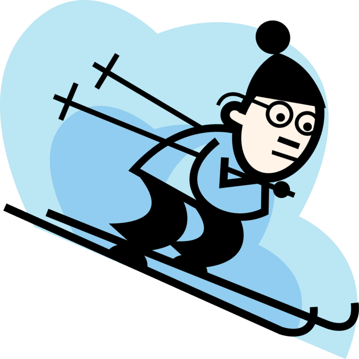 Vector Illustration Of Alpine Downhill Skier Racing - Kid Speaking - Free Transparent PNG Clipart Images Download. - Transparent PNG Free Download | PNGio