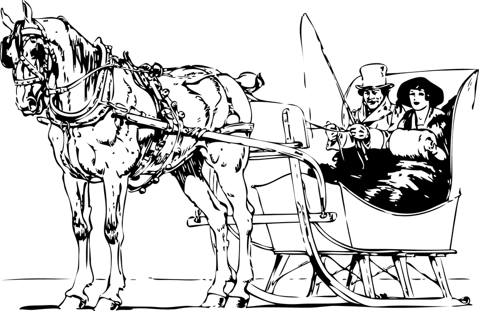 Winter Sleigh Cliparts 5, Buy Clip Art - Stopping By Woods On A Snowy Evening Sketches - Free Transparent PNG Clipart Images Download. - Transparent PNG Free Download | PNGio