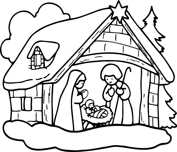 Black And White Winter Scene Clip Art Download - Nativity Clip Art Black And White - Free Transparent PNG Clipart Images Download. - Transparent PNG Free Download | PNGio