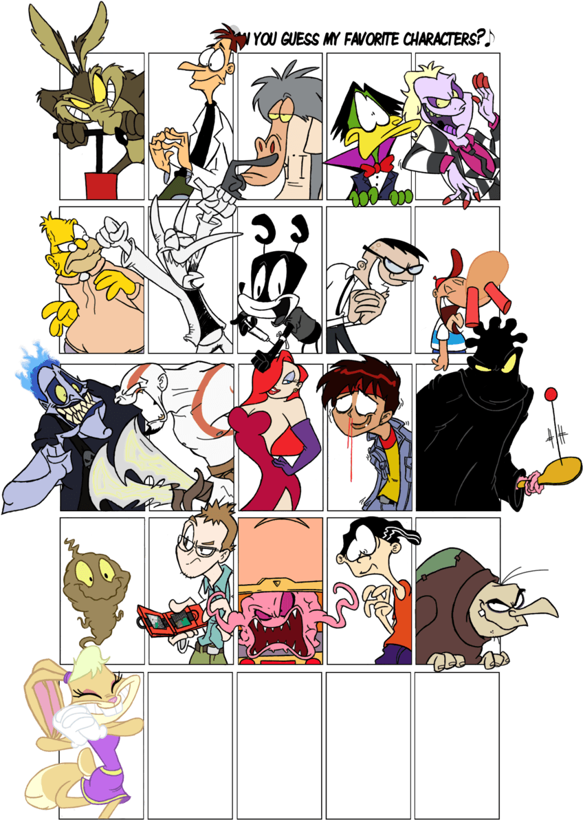 Favorite Characters Meme By Winter-freak - Can You Guess All My Favourite Characters - Free Transparent PNG Clipart Images Download. - Transparent PNG Free Download | PNGio
