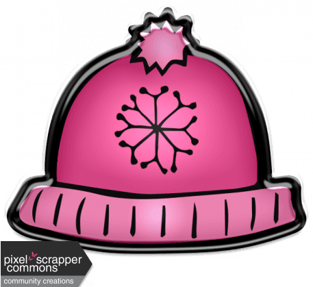 Winter Puffy Sticker Pink Snowflake Hat - Digital Scrapbooking - Free Transparent PNG Clipart Images Download. - Transparent PNG Free Download | PNGio