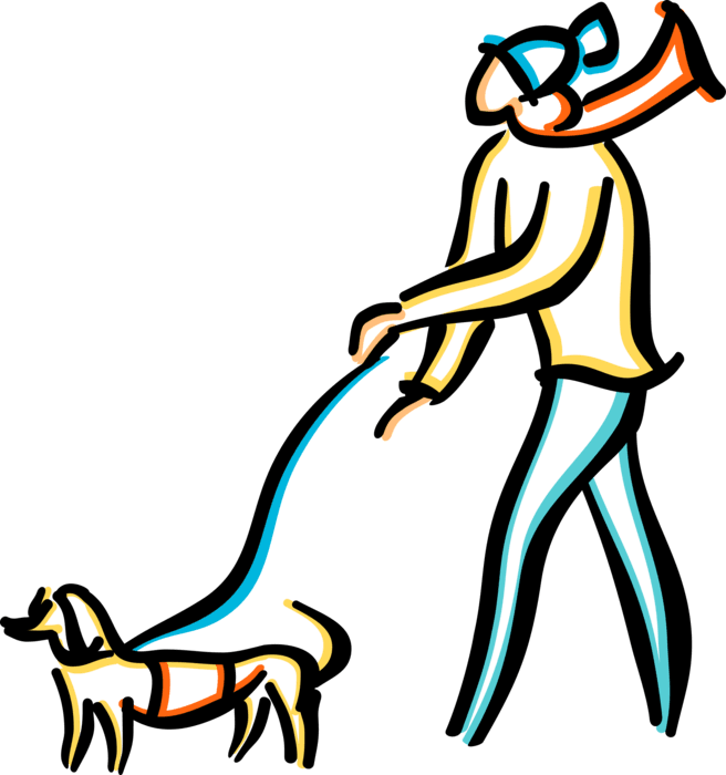 Vector Illustration Of Dog Owner Walks Family Pet Dog - Homem E Cachorro Png - Free Transparent PNG Clipart Images Download. - Transparent PNG Free Download | PNGio