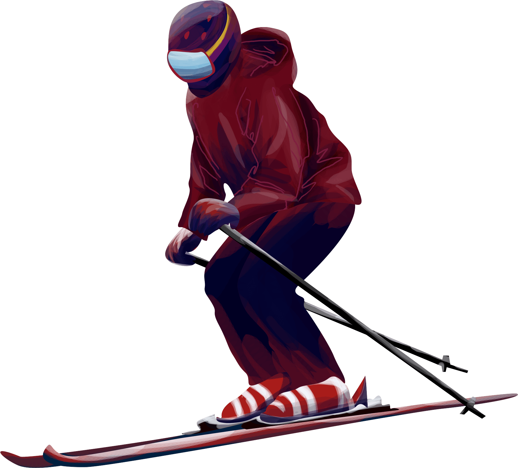 Hand Drawn Winter Ski Teenager Png And Psd - Skier Turns - Free Transparent PNG Clipart Images Download. - Transparent PNG Free Download | PNGio