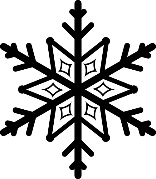 Flake,simple Flake,winter,free Vector - Snowflakes Black And White Png - Free Transparent PNG Clipart Images Download. - Transparent PNG Free Download | PNGio