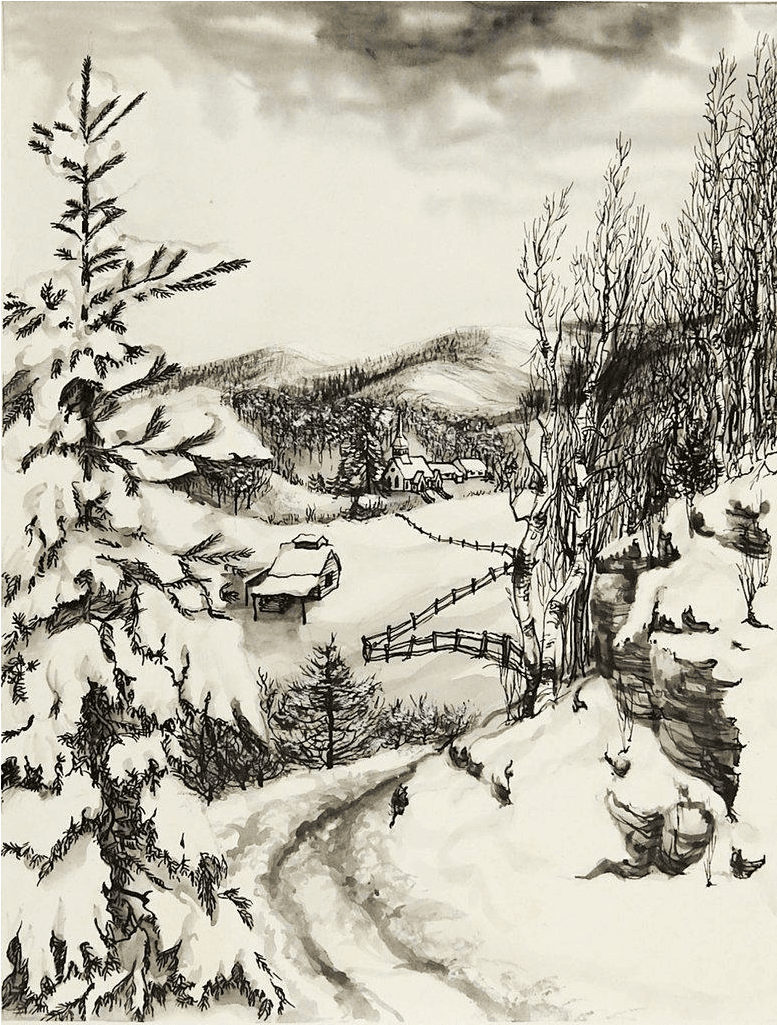 Sunday In Vermont Winter Watercolor - Winter Watercolor Transparent PNG - 862x1138 - Free Download on - Transparent PNG Free Download | PNGio