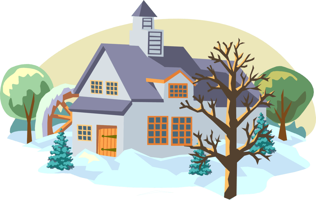 Vector Illustration Of Winter Scene With Grist Mill - Beverly Stamped Cross Stitch Kits Winter Wonderland Transparent PNG - 1109x700 - Free Download on - Transparent PNG Free Download | PNGio