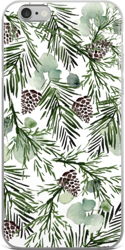 Christmas Tree Leaves Phone Case - Winter Watercolor Phone Background Transparent PNG - 1000x1000 - Free Download on - Transparent PNG Free Download | PNGio