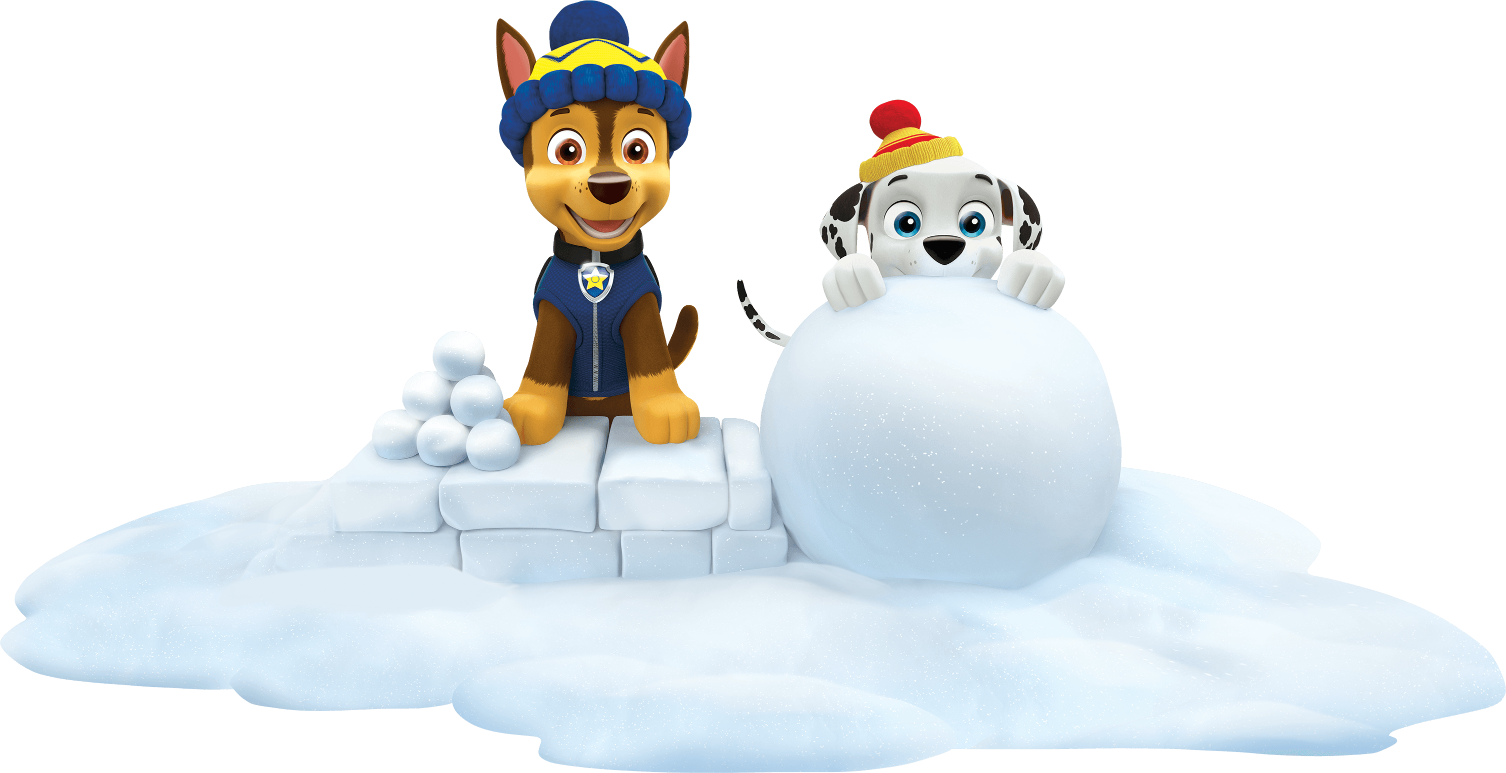 Paw Patrol Marshall And Chase Winter Snow - Cartoon Transparent PNG - 3012x1547 - Free Download on - Transparent PNG Free Download | PNGio