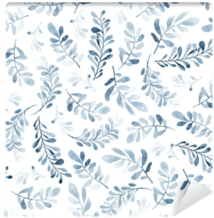 Watercolor Seamless Pattern Of Blue Branches Isolated - Moof Floral Paper Wrapping Transparent PNG - 400x400 - Free Download on - Transparent PNG Free Download | PNGio