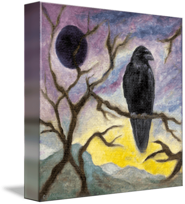 "winter Moon Raven" By F - F. T. Mckinstry Transparent PNG - 589x650 - Free Download on - Transparent PNG Free Download | PNGio