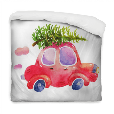 Watercolor Winter Retro Car With Christmas Tree Illustrations - Christmas Tree On Car Drawing Transparent PNG - 400x400 - Free Download on - Transparent PNG Free Download | PNGio