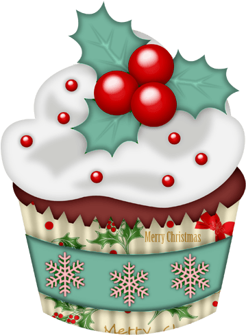 Cupcake Clipart Winter - Cupcake Clipart Christmas Transparent PNG - 371x500 - Free Download on - Transparent PNG Free Download | PNGio