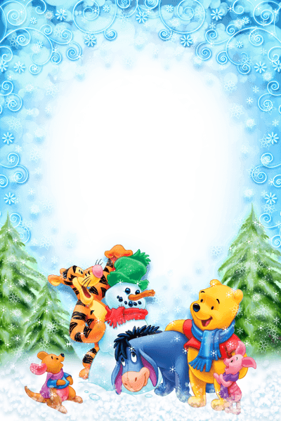 Christmas Kids Winter Photo Frame With Winnie The Pooh - Winnie The Pooh Christmas Background Transparent PNG - 400x600 - Free Download on - Transparent PNG Free Download | PNGio