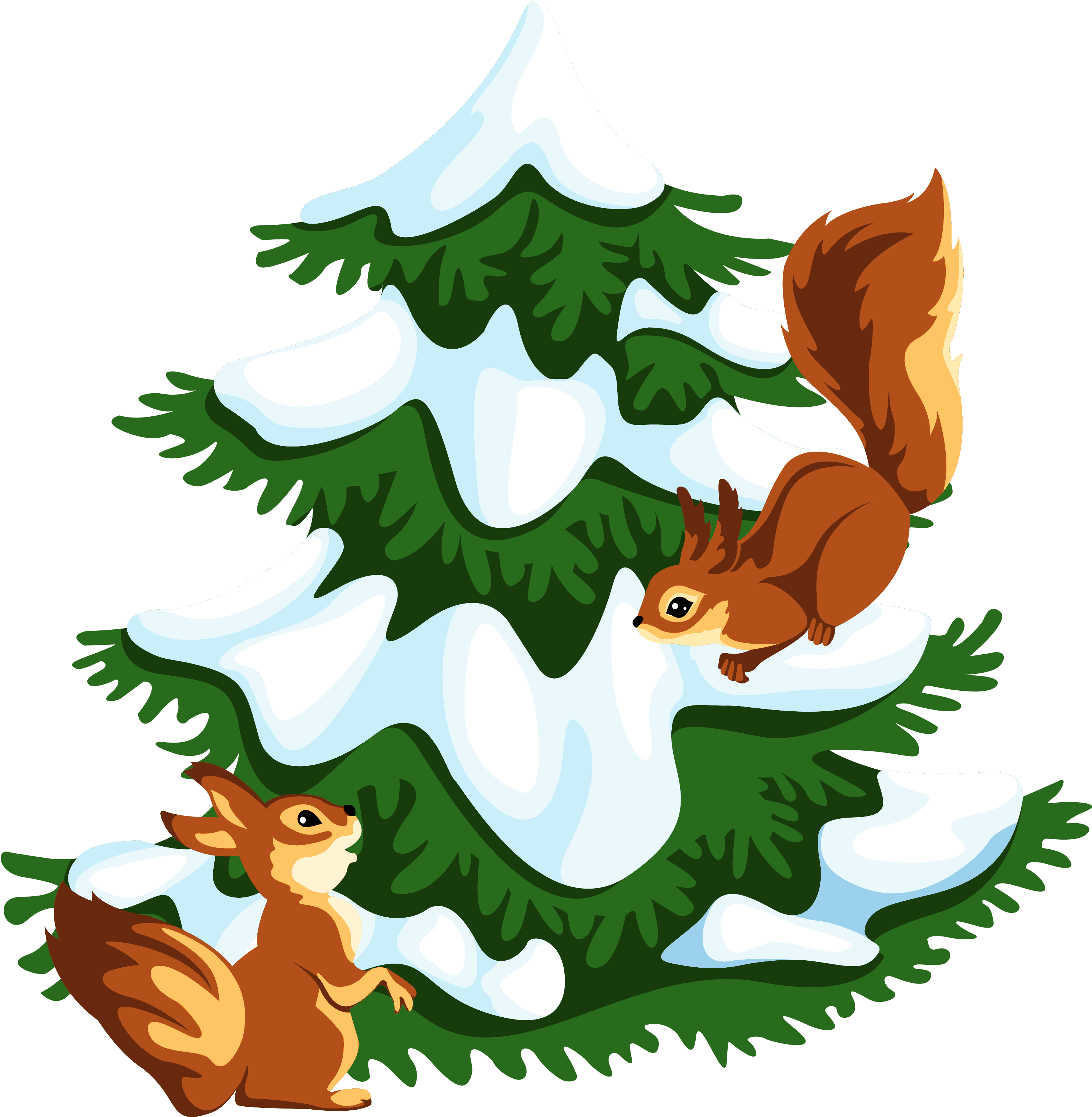 Transparent Snowy Tree With Squirrels Png Clipart - Схема Вышивки Крестом Кошелек Transparent PNG - 3120x3129 - Free Download on - Transparent PNG Free Download | PNGio