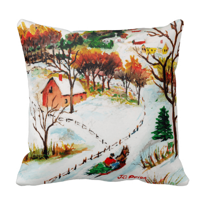 Winter Sleigh Ride Mountain Christmas Watercolor Throw - Watercolor Painting Transparent PNG - 650x650 - Free Download on - Transparent PNG Free Download | PNGio
