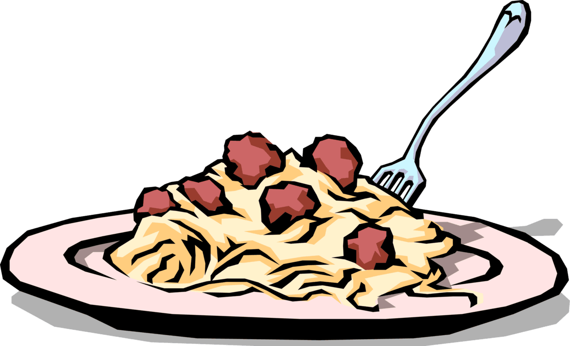 Vector Illustration Of Italian Pasta Spaghetti & Meatball - Spaghetti Dinner - Free Transparent PNG Clipart Images Download. - Transparent PNG Free Download | PNGio